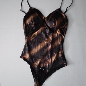 Bodysuit, Metallic, Bronze color